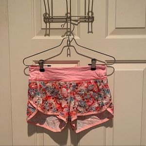 Pink Floral Lululemon Shorts